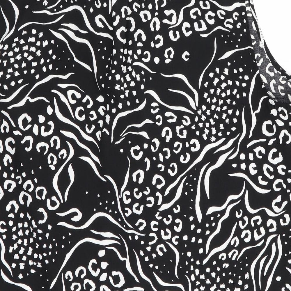 Asda George Womens Black Geometric Basic Blouse Size 16