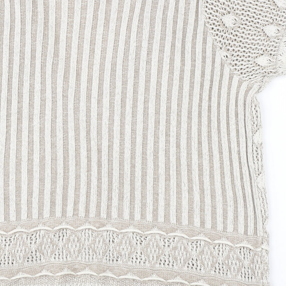 BM Womens Beige Cardigan Jumper Size L