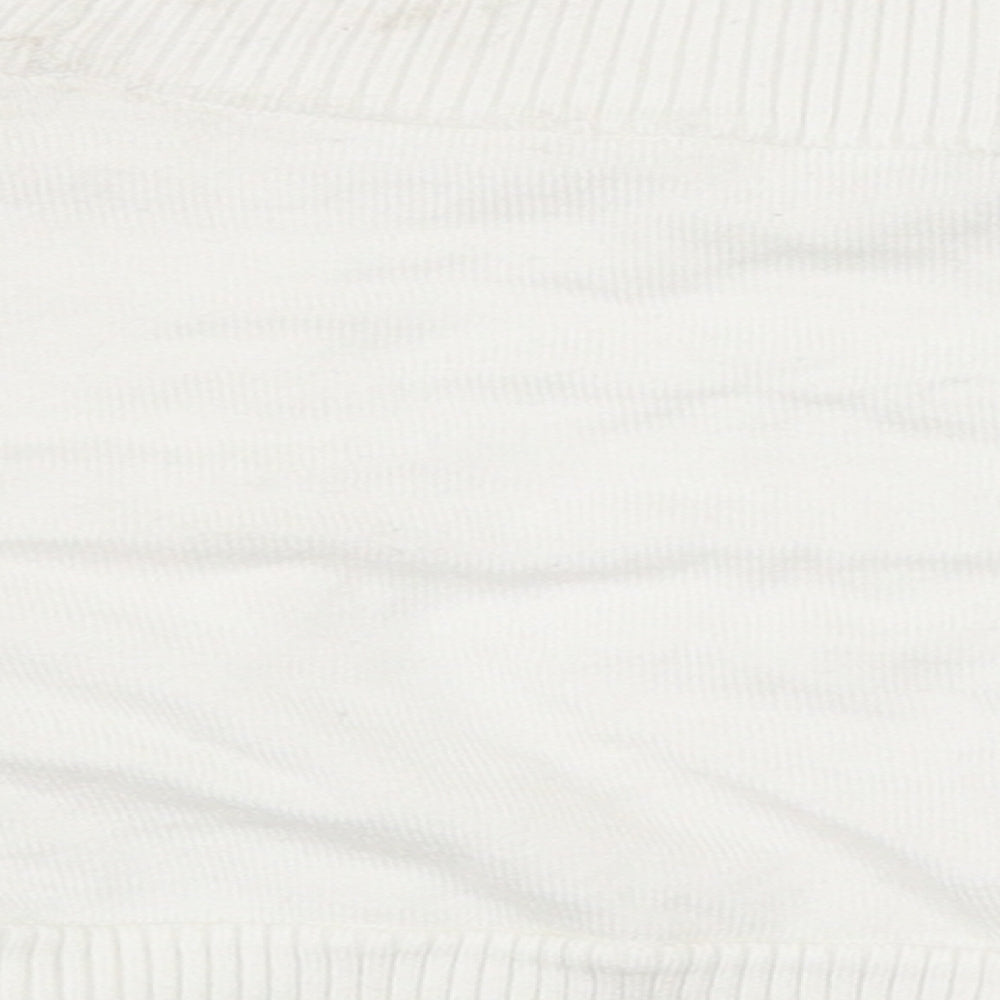 Bay Womens White Cardigan Jumper Size 14