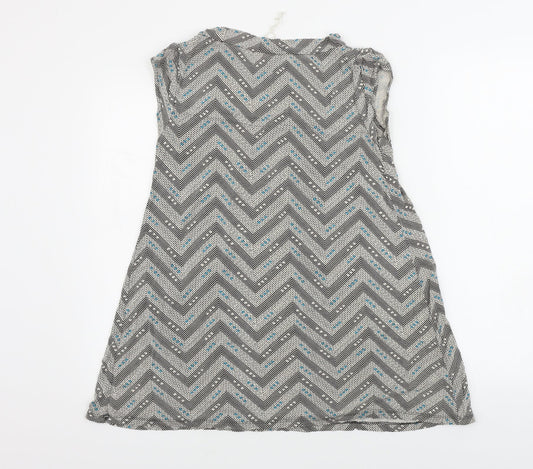 Lime Womens Green Geometric Basic T-Shirt Size 12