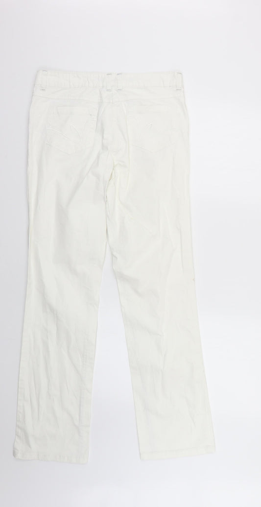 pooopvano Womens White Skinny Jeans Size 16 L30 in