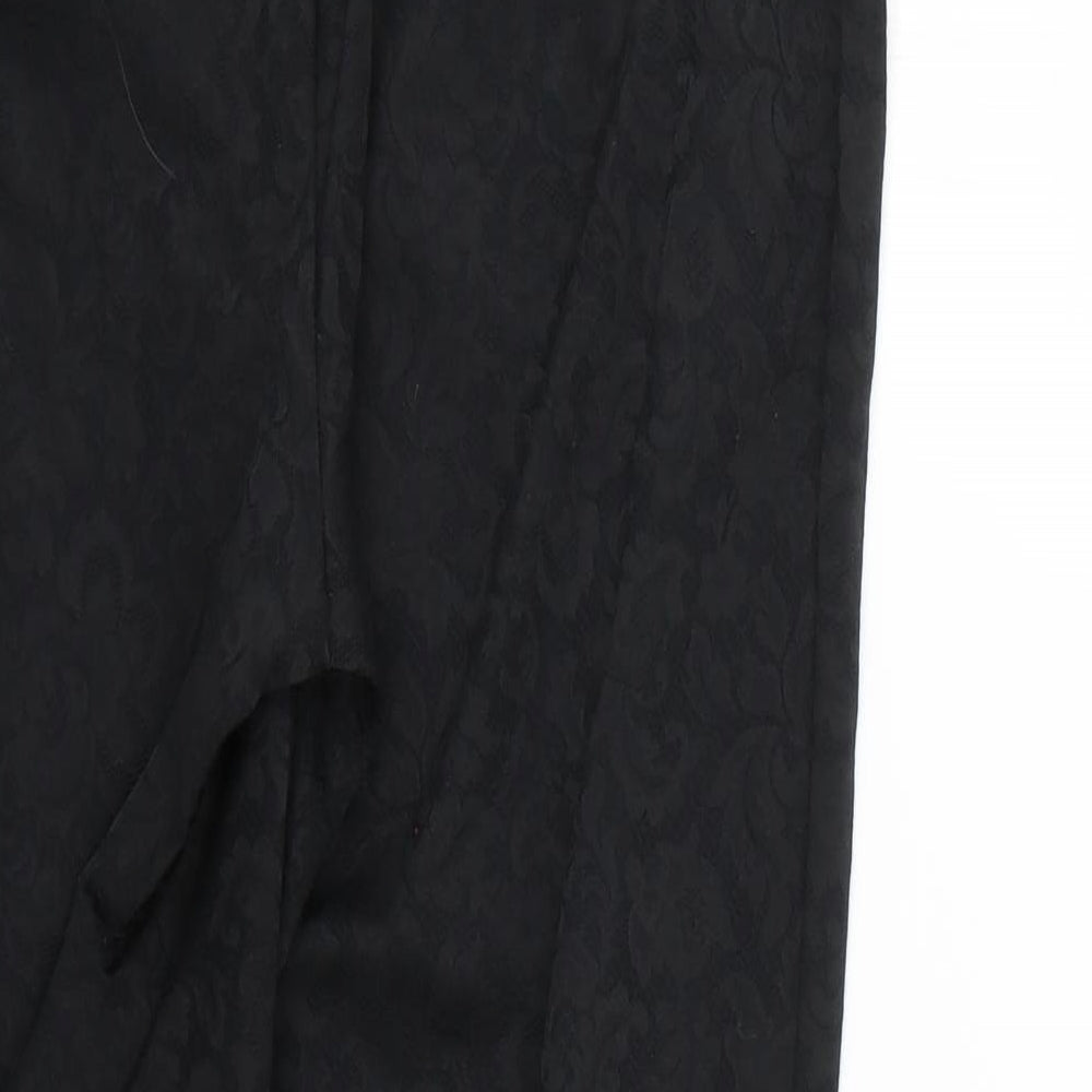 George Womens Black Animal Print Trousers L25 in