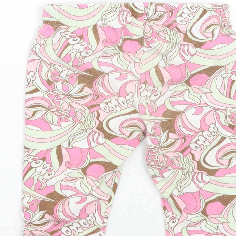 Xoxo Girls Pink Floral Cropped Leggings Size 24 Months