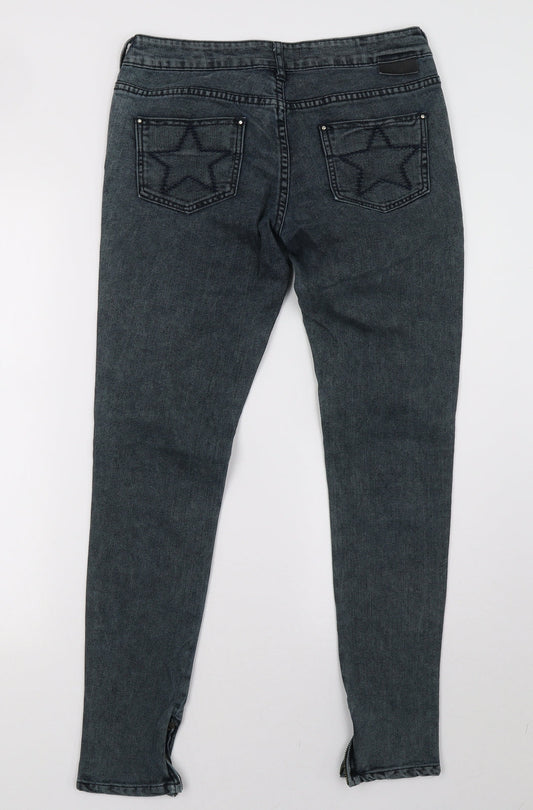 idol Womens Grey Denim Skinny Jeans Size 10 L30 in