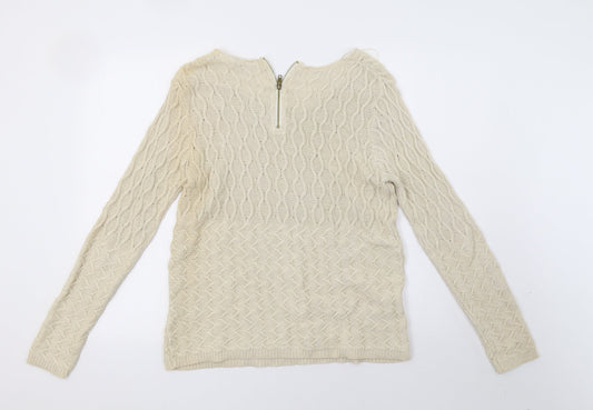 M&Co Womens Beige Pullover Sweatshirt Size 12