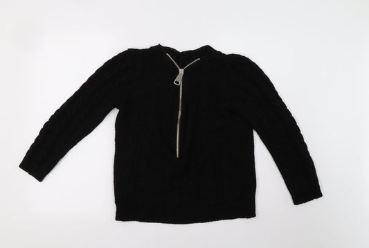 Preworn Womens Black Knit Pullover Sweatshirt Size 10