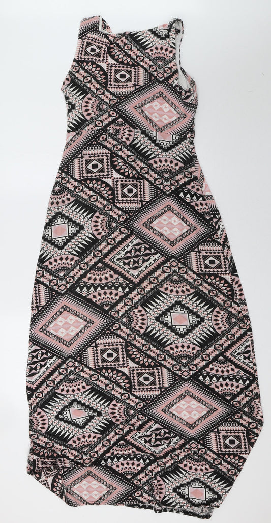 t.g Womens Pink Geometric A-Line Size 12