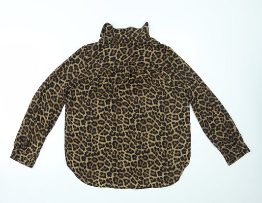 H&M Womens Brown Basic Button-Up Size 10