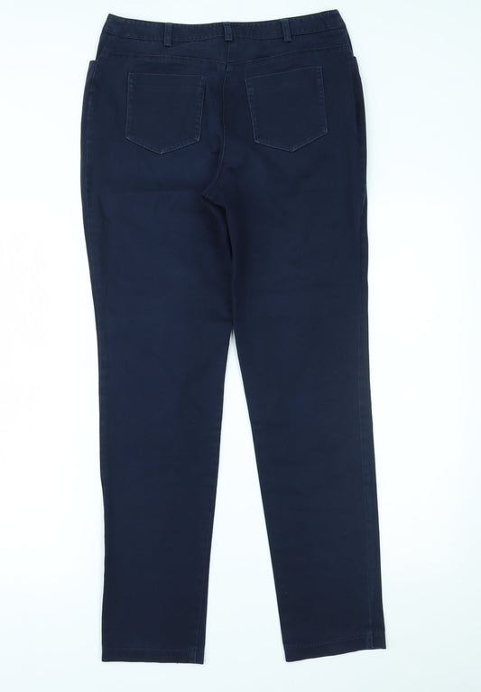 BEAST Womens Blue Chino Trousers Size 8 L20 in