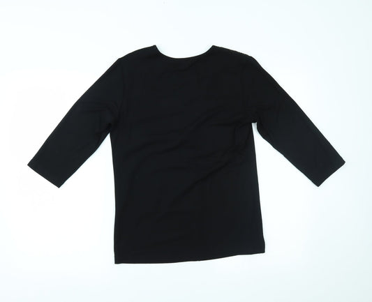 Brandtex Womens Black Basic Blouse Size S