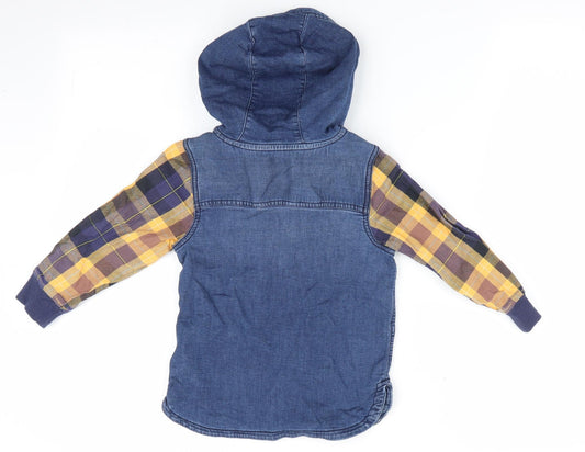 NEXT Boys Blue Basic Button-Up - hooded shirt