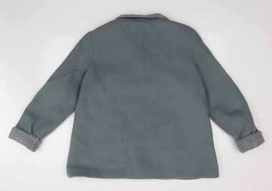 ANNE DDE LANCAY Womens Green Overcoat Coat Size L