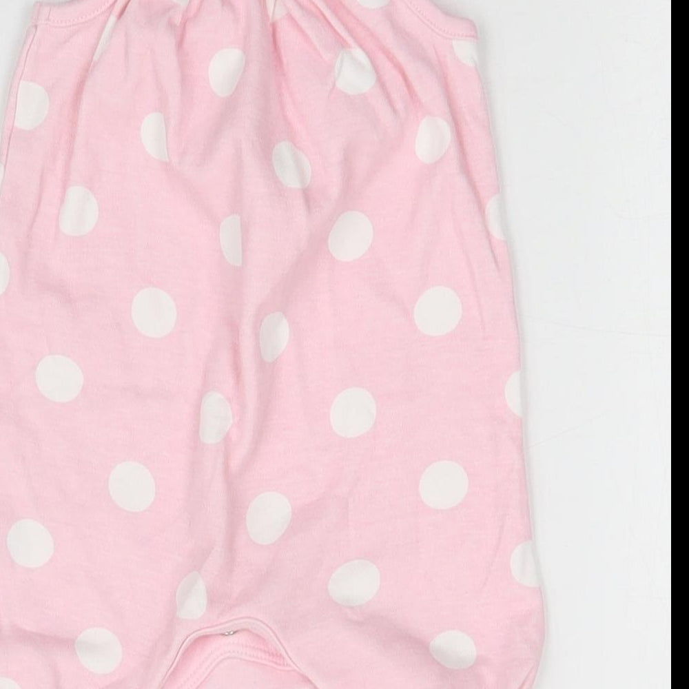 TU Girls Pink Polka Dot Babygrow One-Piece Size 0-3 Months