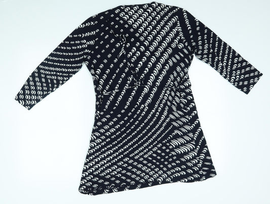 Debenhams Womens Blue Geometric A-Line Size 12