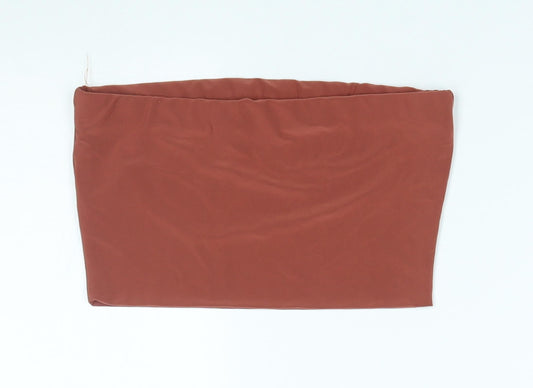 PRETTYLITTLETHING Womens Brown Cropped Tank Size 6 - boob tube