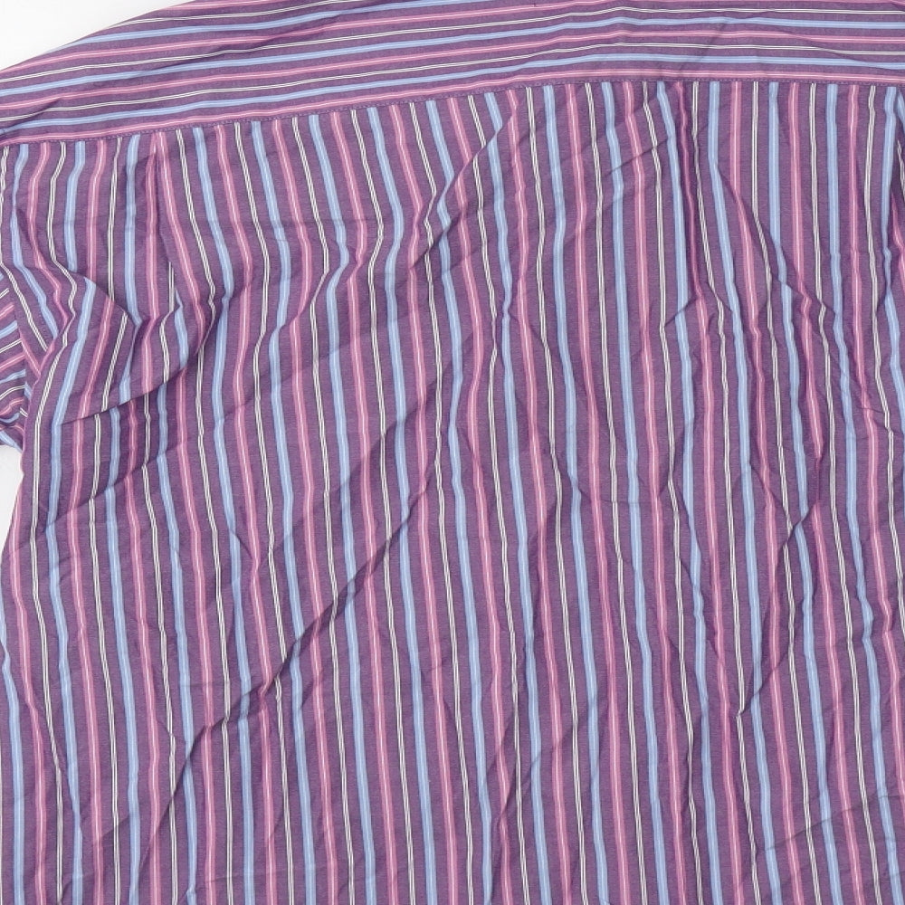 Wolsey Mens Purple Striped Button-Up Size M