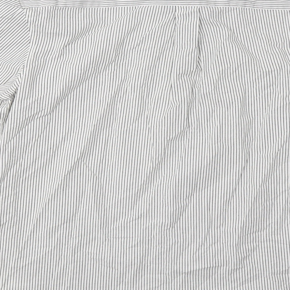 Topman Mens White Striped Button-Up Size XL