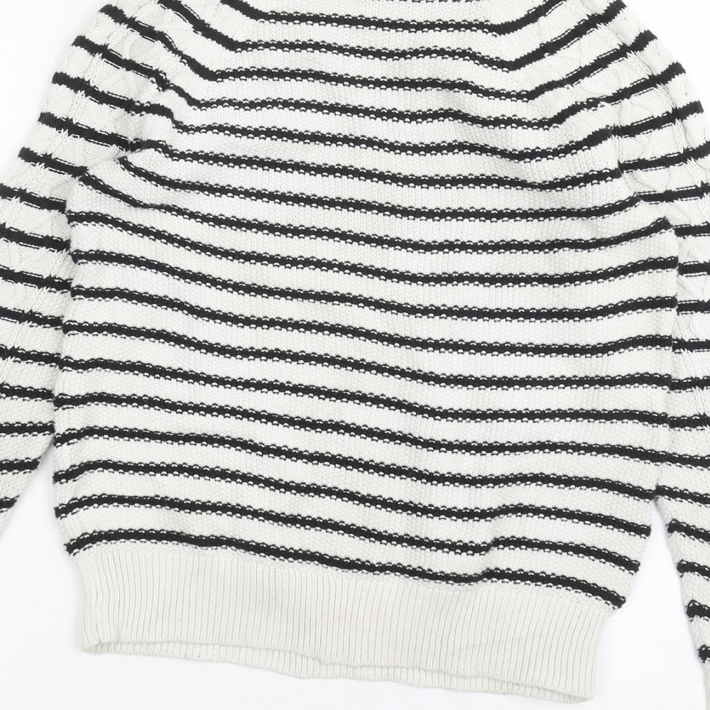 Gap Womens White Striped Pullover Jumper Size XS