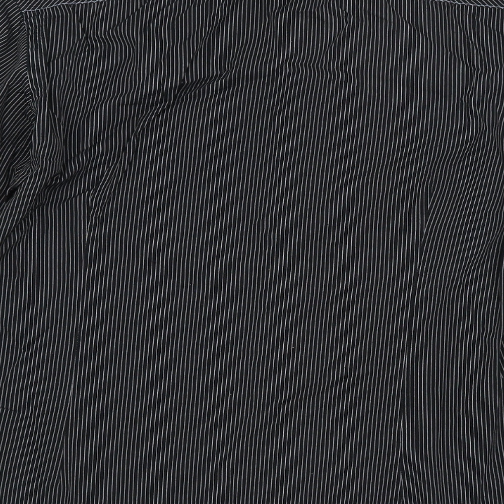 NEXT Mens Black Striped Button-Up Size S