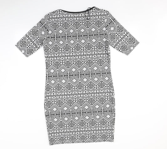 George Womens Grey Geometric Bodycon Size 14