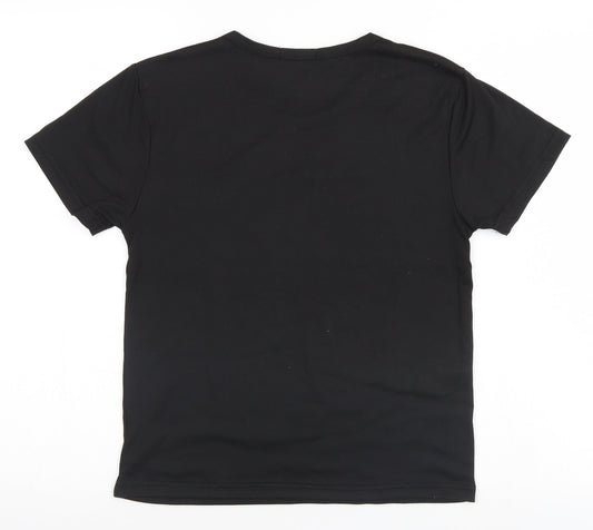 Zsiibo Womens Black Basic T-Shirt Size S - Heart