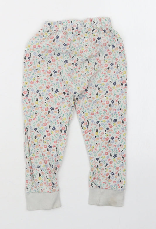 TU Girls White Floral Capri Pyjama Set Size 3-4 Years