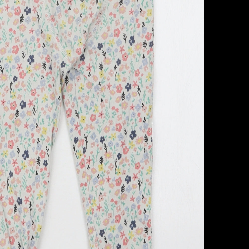 TU Girls White Floral Capri Pyjama Set Size 3-4 Years