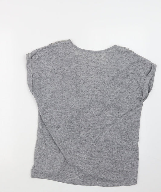Beth Jordan Womens Grey Basic T-Shirt Size M