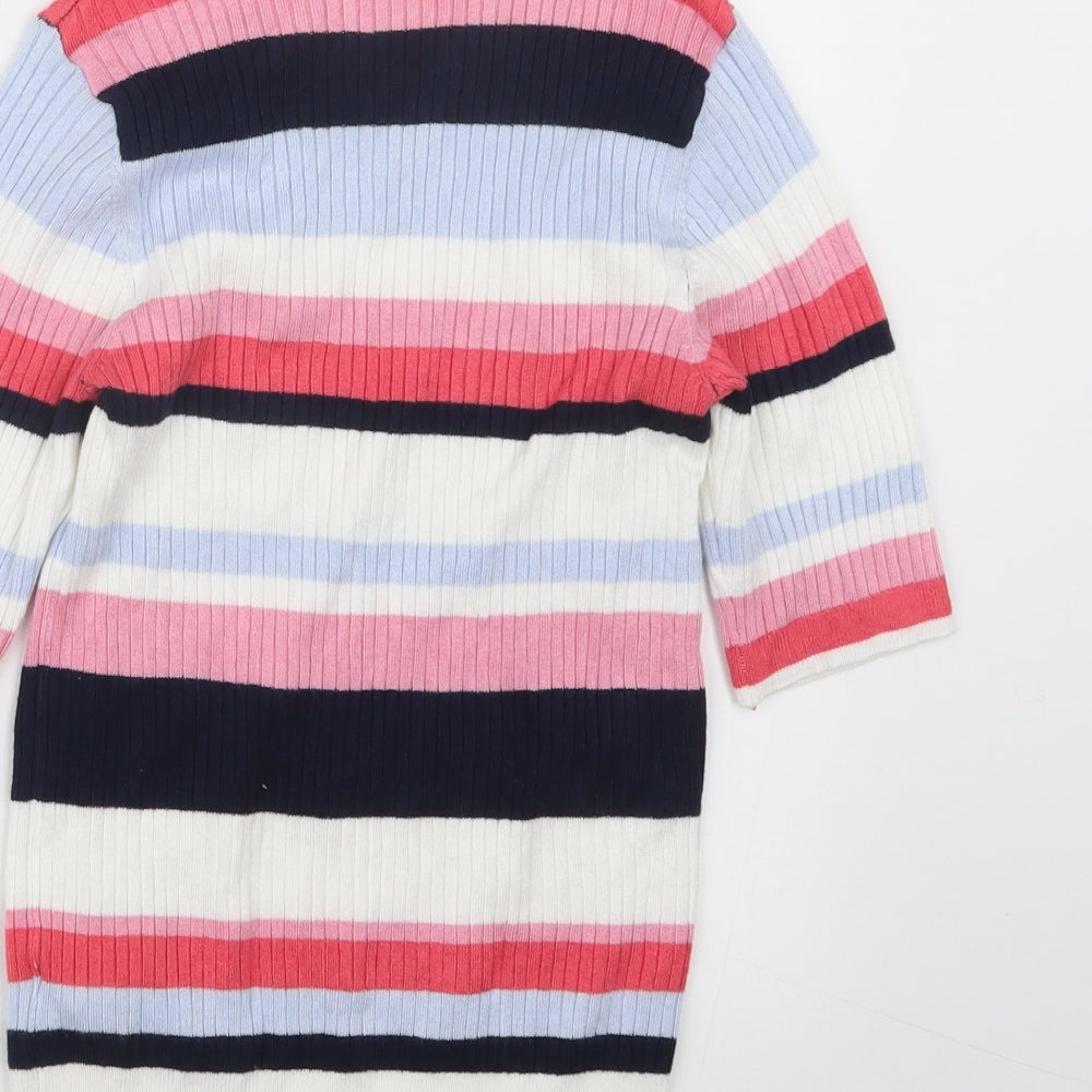Marks and Spencer Womens Purple Striped Pullover Jumper Size 8