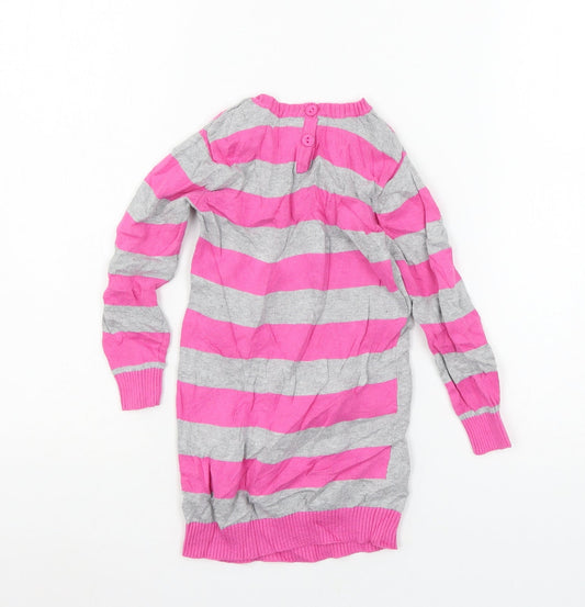 Minoti Girls Grey Polka Dot Knit Pullover Jumper Size 18-24 Months - Rabbit