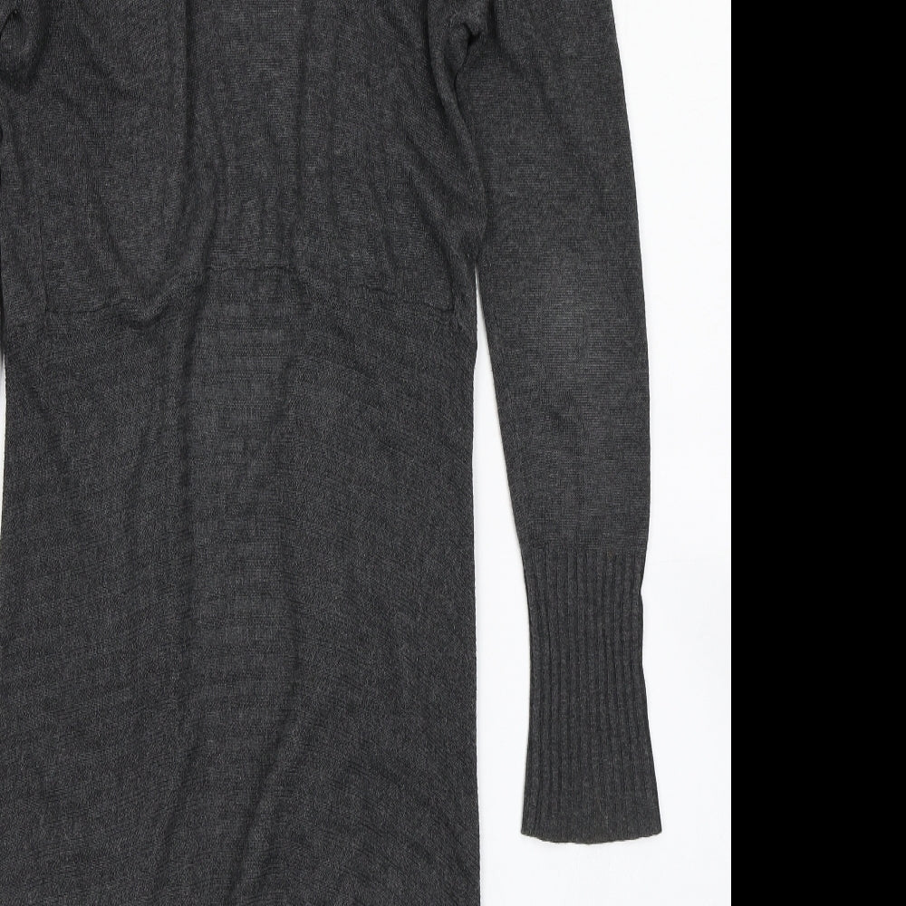 F&F Womens Grey Knit Cardigan Jumper Size 8