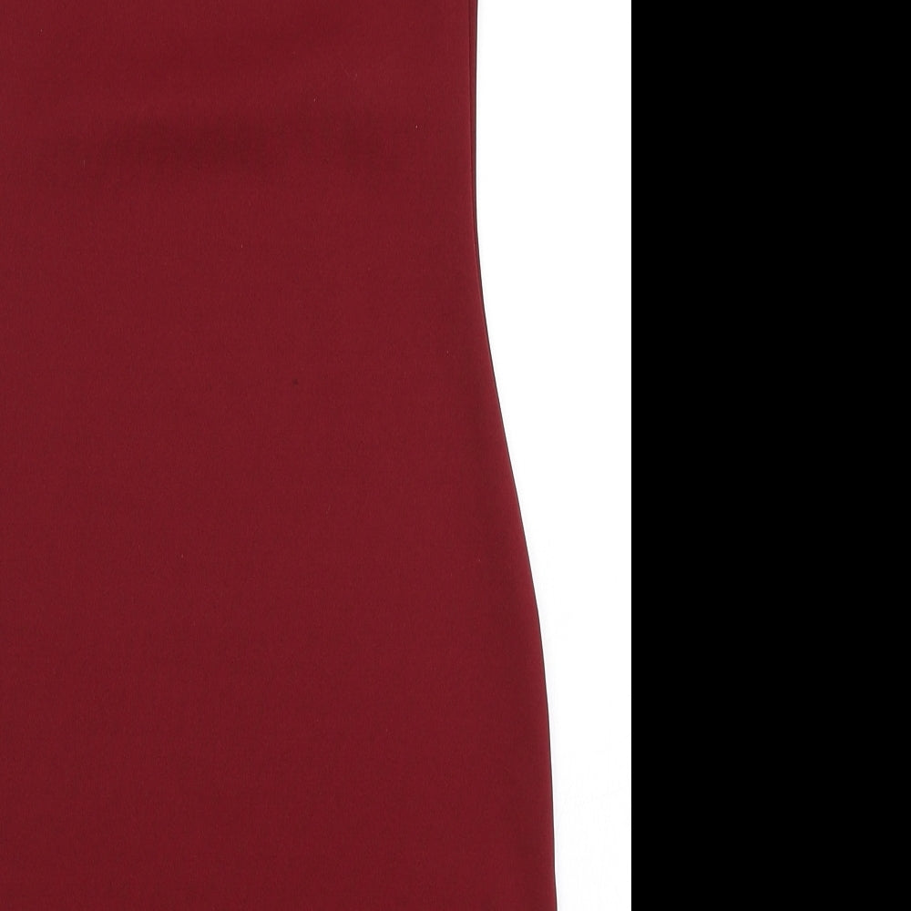 PRETTYLITTLETHING Womens Red Slip Dress Size 8