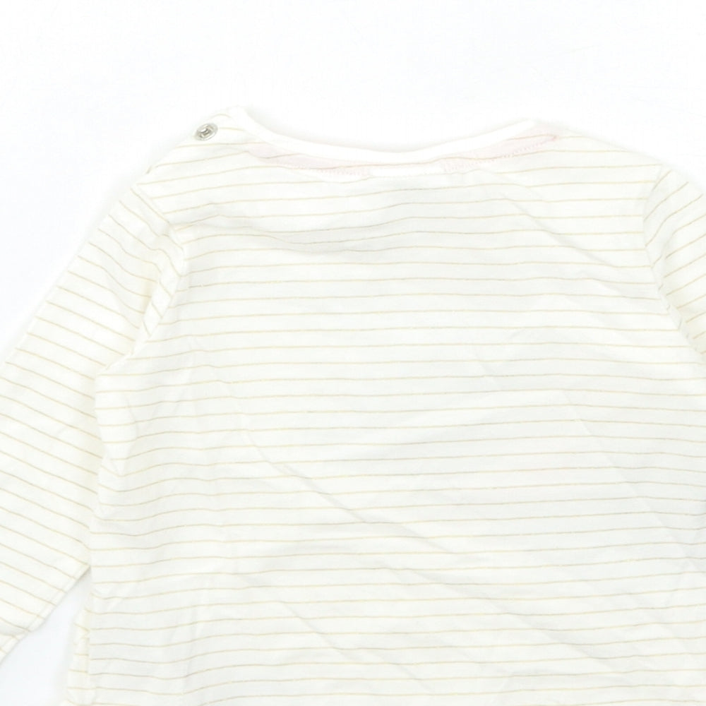 Disney Baby Beige Striped Basic T-Shirt Size 3-6 Months - DUMBO