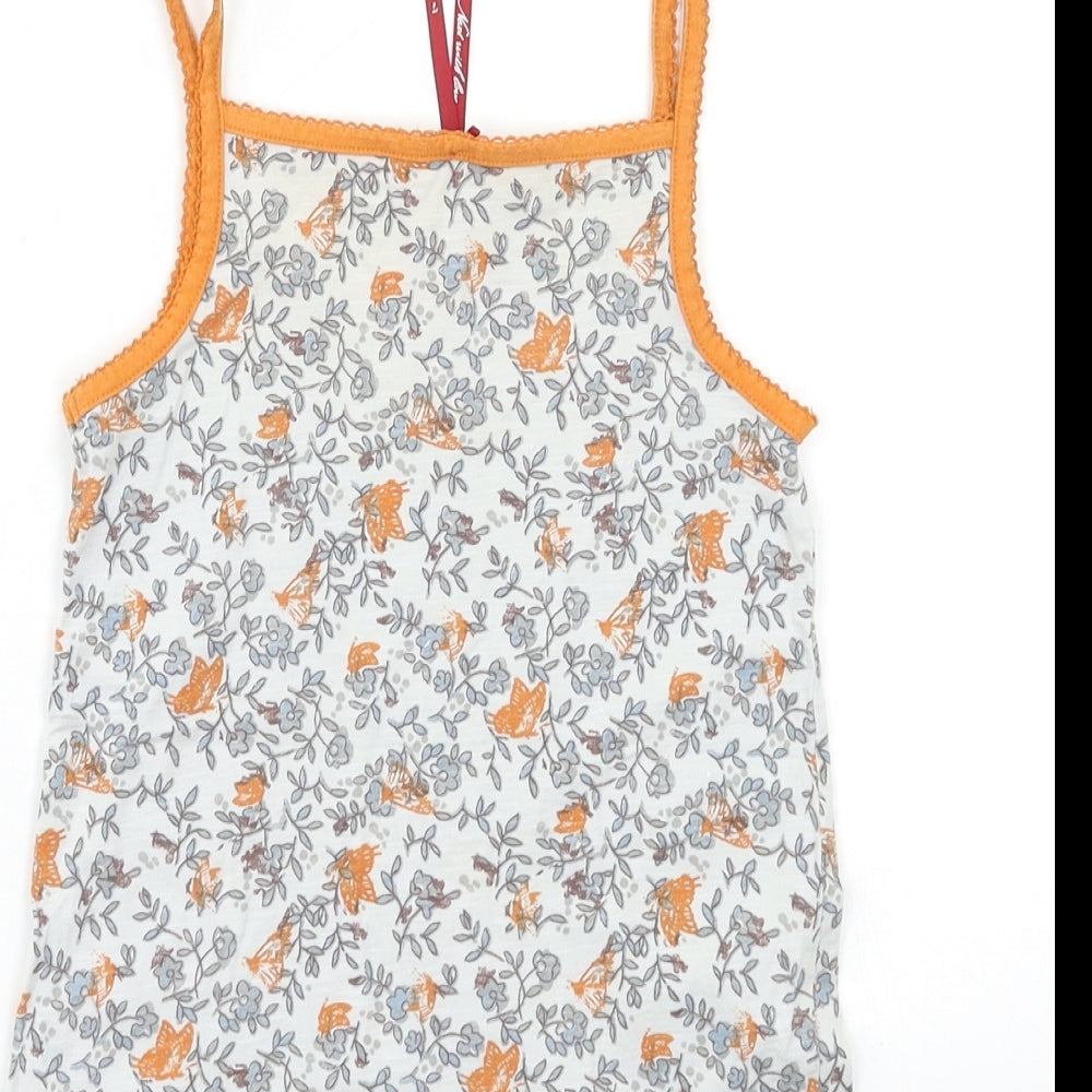 NEXT Girls Grey Floral Basic Tank Size 7 Years