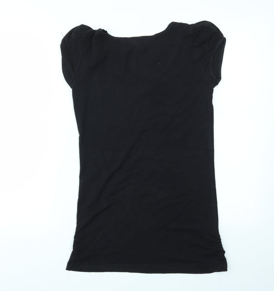 MNG Womens Black Basic T-Shirt Size M