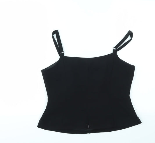 Roman Womens Black Basic T-Shirt Size 14