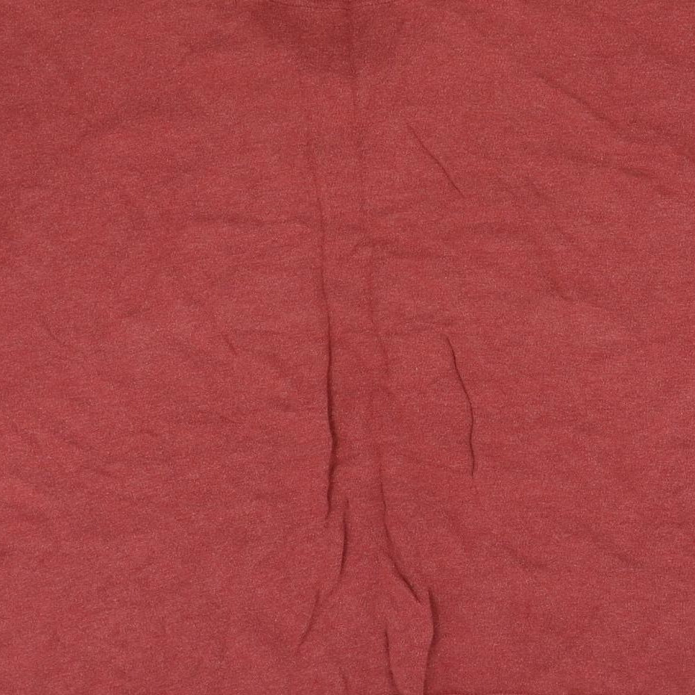 Brand and care label for Maine New England men’s red polo, size L