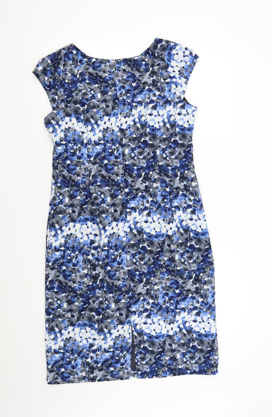 Changes Womens Blue Floral Shift Size 12