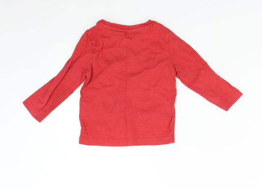 Vertbaudet Boys Red Basic T-Shirt Size 2 Years