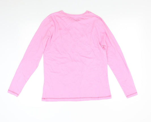 Studio Womens Pink Solid Top Pyjama Top Size 8