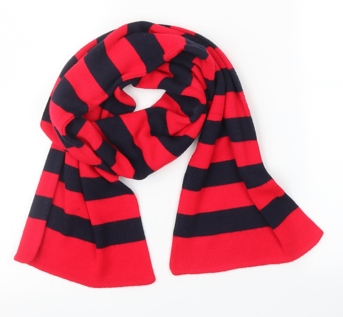 Preworn Unisex Red Striped Scarf