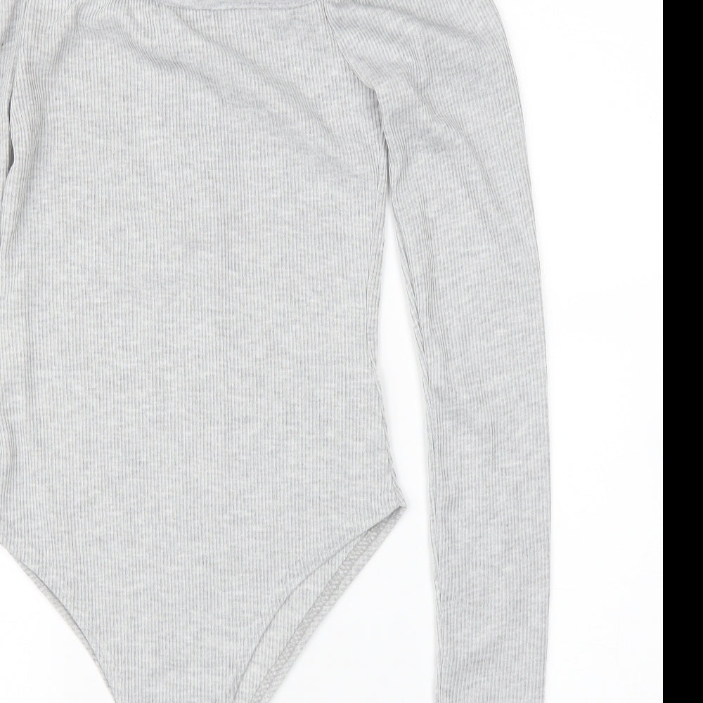 PRETTYLITTLETHING Womens Grey Leotard One-Piece Size 6