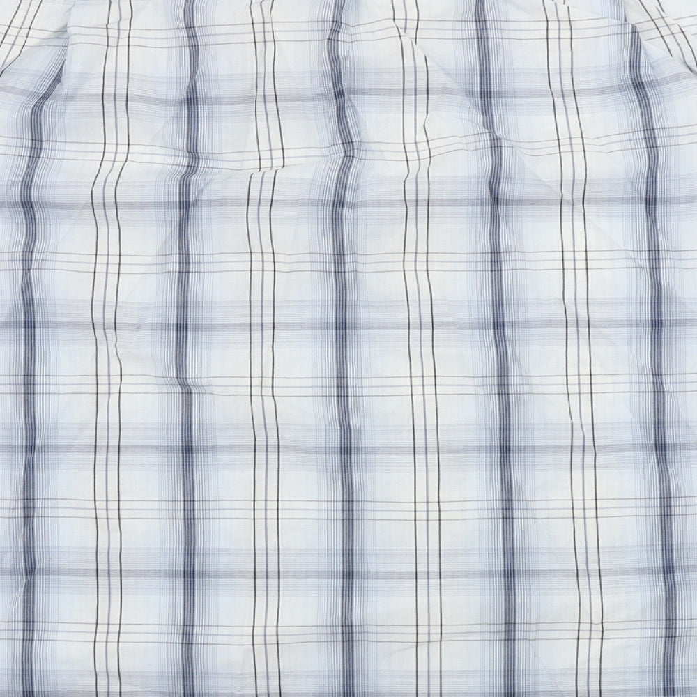 EWM Mens Blue Check Button-Up Size XL