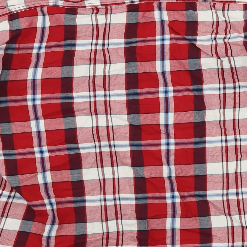 Ceader wood state Mens Red Check Button-Up Size S