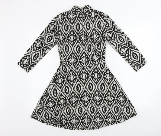 H&M Womens White Geometric A-Line Size S