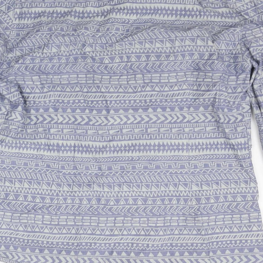 ASOS Mens Blue Geometric Button-Up Size S