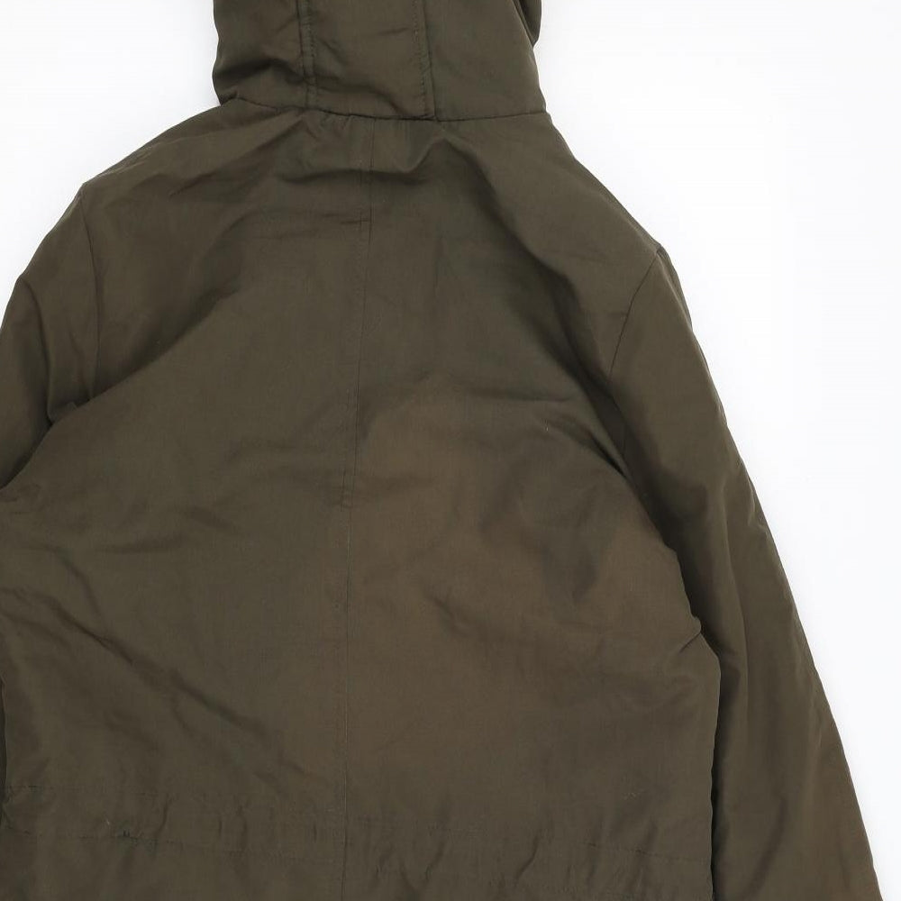 B You Womens Green Parka Coat Size 8