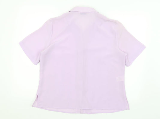 Isabelle Womens Purple Basic Button-Up Size 16