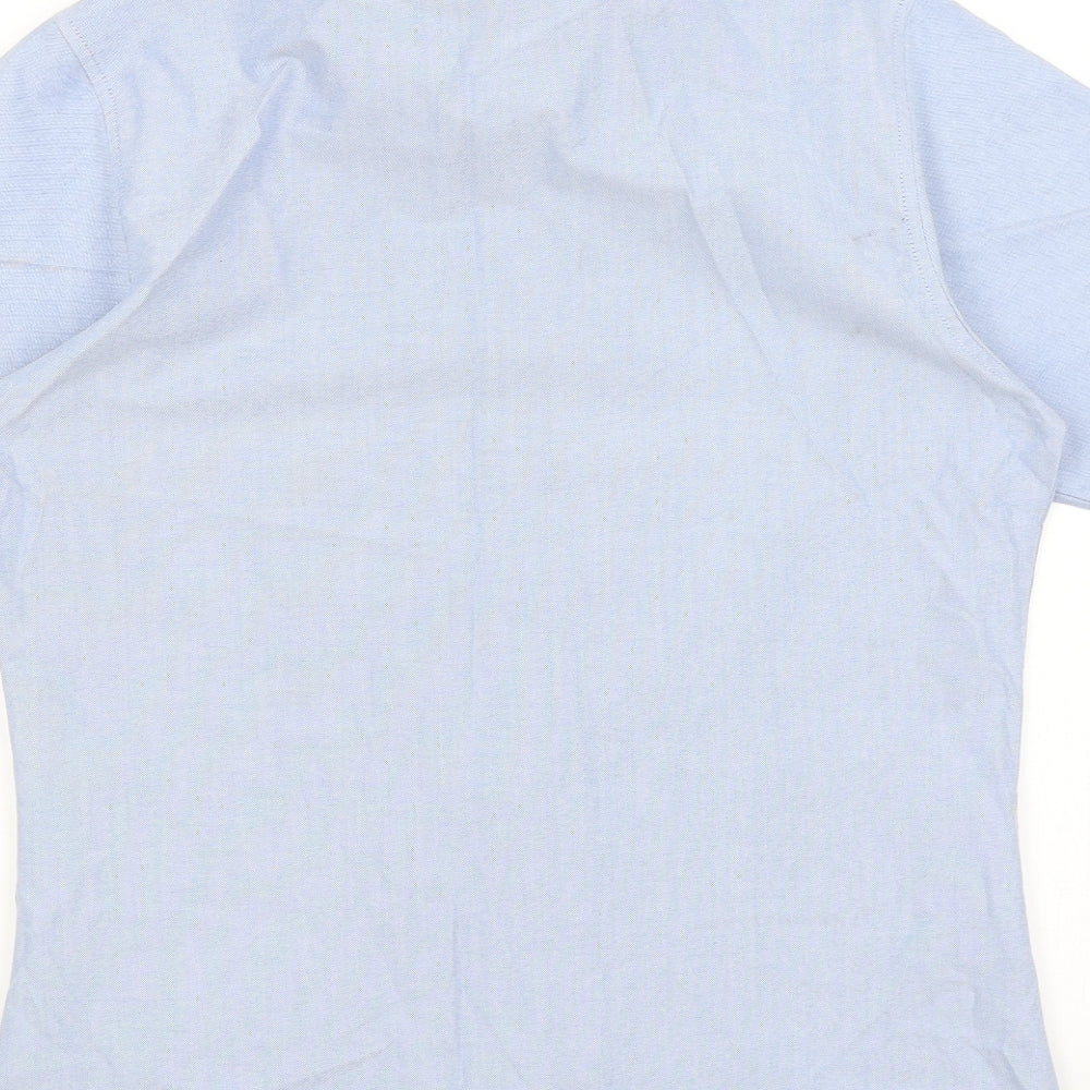Henbury Mens Blue Button-Up Size M