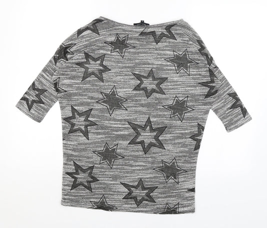 New Look Womens Green Basic T-Shirt Size S - Stars